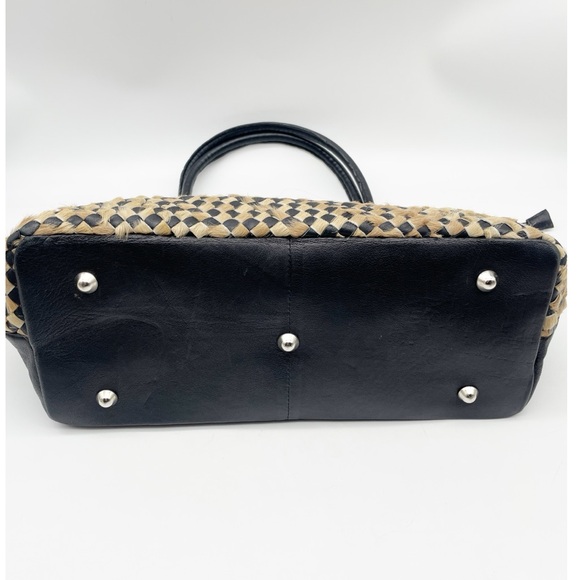 Roberto Pancani Firenze Handwoven Leather Tote Haircalf Mutton Made in Italy - Picture 3 of 11